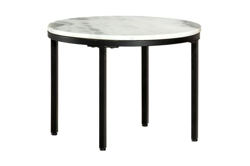Soffbord vit och svart Ã˜50 cm massiv äkta marmor - Vit - Möbler - Bord & matgrupper - Soffbord