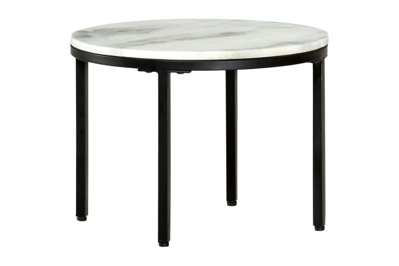 Soffbord vit och svart Ã˜50 cm massiv äkta marmor - Vit - Möbler - Bord & matgrupper - Soffbord