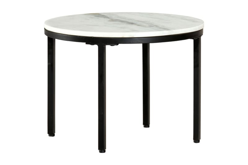 Soffbord vit och svart Ã˜50 cm massiv äkta marmor - Vit - Möbler - Bord & matgrupper - Soffbord