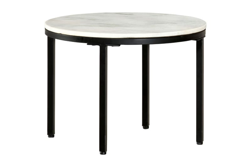 Soffbord vit och svart Ã˜50 cm massiv äkta marmor - Vit - Möbler - Bord & matgrupper - Soffbord