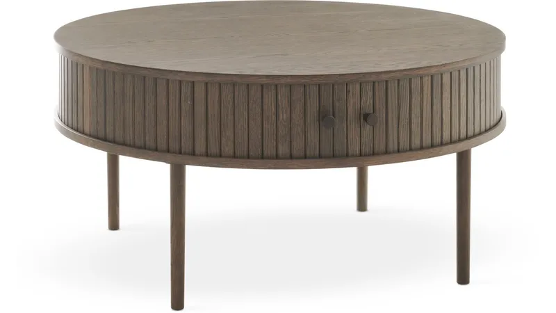 Soffbord Yngvar Ø90 cm - Brun Belfort-finish - Möbler - Bord & matgrupper - Soffbord