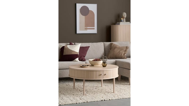 Soffbord Yngvar Ø90 cm - Vitpigmenterad ek - Möbler - Bord & matgrupper - Soffbord