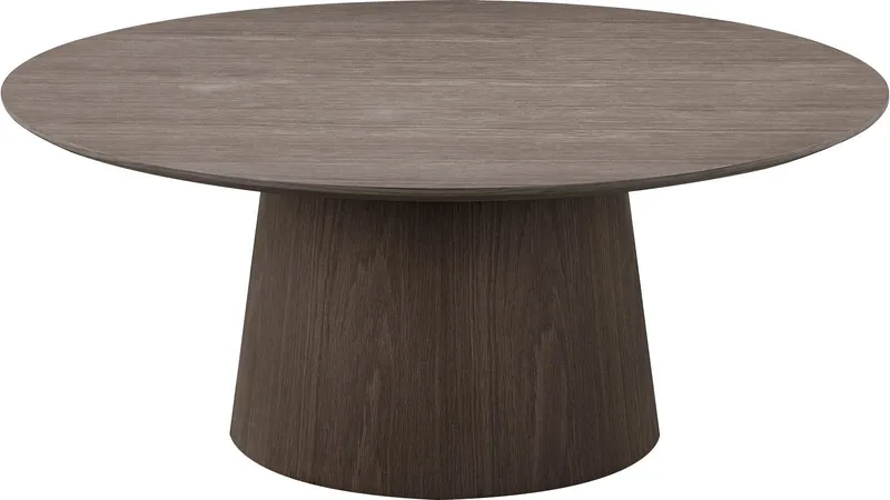 Soffbord Solhem 100 cm, Brunlackad ek, svartlackad askfaner, vitpigmenterad ekfinish