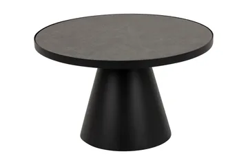 Soli Förlängingsbart Soffbord 66 cm Runt - Glas/Svart/Matt Svart - Möbler - Bord & matgrupper - Soffbord
