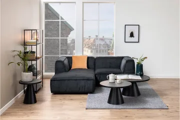 Soli Förlängingsbart Soffbord 66 cm Runt - Glas/Svart/Matt Svart - Möbler - Bord & matgrupper - Soffbord
