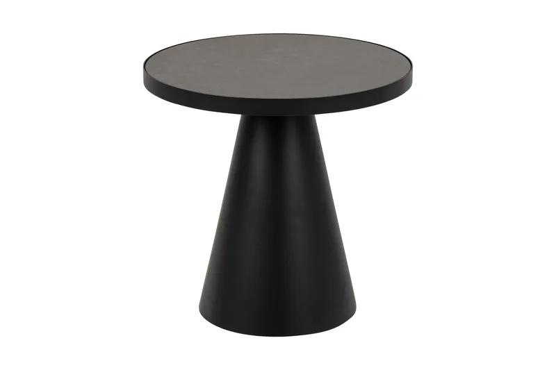 Soli Soffbord 46 cm Runt, Glas/Svart/Matt Svart