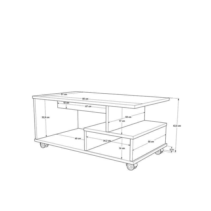 Solven Soffbord 90x42,5x51 cm - Ek och antracit - Möbler - Bord & matgrupper - Soffbord
