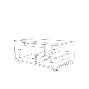 Solven Soffbord 90x42,5x51 cm - Ek/Antracit - Möbler - Bord & matgrupper - Soffbord