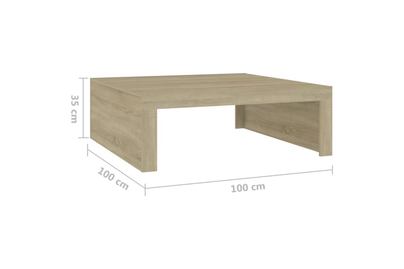 Soffbord sonoma-ek 100x100x35 cm spånskiva - Brun - Möbler - Bord & matgrupper - Soffbord