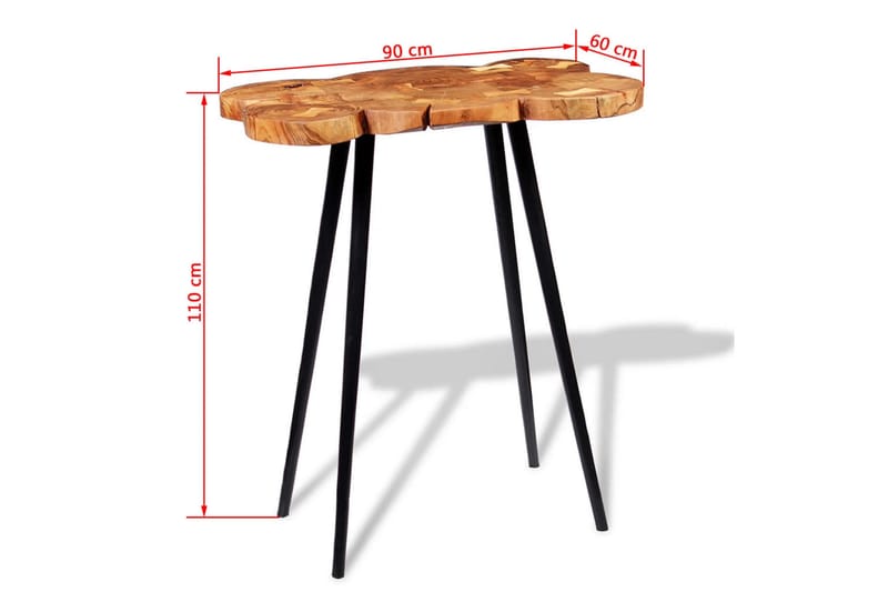 Ståbord i massivt akaciaträ 90x60x110 cm - Brun - Möbler - Bord & matgrupper - Soffbord