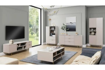Staffin Rektangulärt Soffbord med Öppna Hyllfack i Trä - Beige - Möbler - Bord & matgrupper - Soffbord