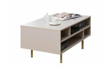 Staffin Rektangulärt Soffbord med Öppna Hyllfack i Trä - Beige - Möbler - Bord & matgrupper - Soffbord