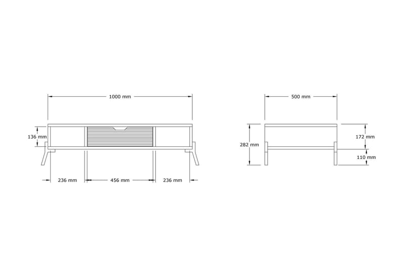 Stalmani Soffbord 100x28,2x100 cm - Blå - Möbler - Bord & matgrupper - Soffbord
