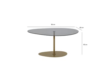 Svanabyn 90 cm Ovalt Soffbord i Glas och Metall - Grå - Möbler - Bord & matgrupper - Soffbord