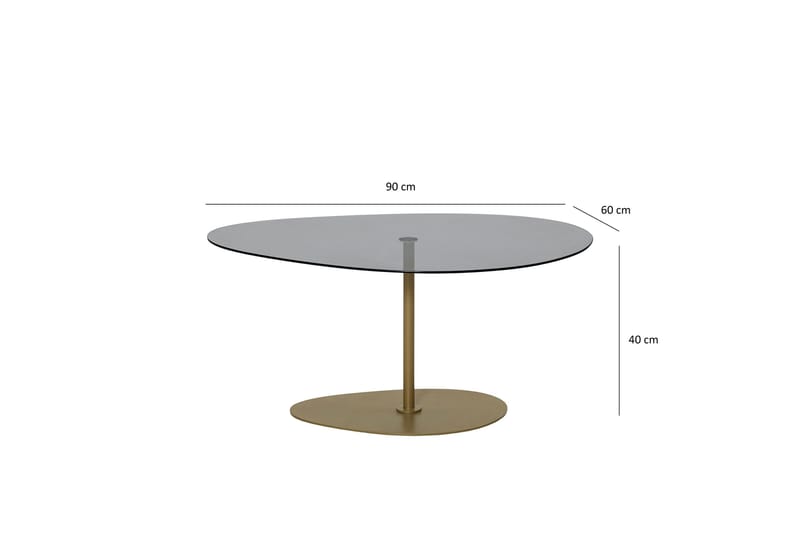 Svanabyn 90 cm Ovalt Soffbord i Glas och Metall - Grå - Möbler - Bord & matgrupper - Soffbord