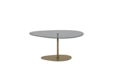 Svanabyn 90 cm Ovalt Soffbord i Glas och Metall - Grå - Möbler - Bord & matgrupper - Soffbord