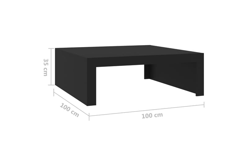 Soffbord svart 100x100x35 cm spånskiva - Svart - Möbler - Bord & matgrupper - Soffbord