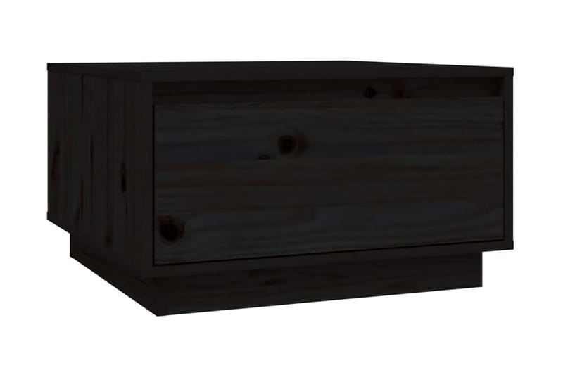 Soffbord svart 55x56x32 cm massiv furu - Svart - Soffbord