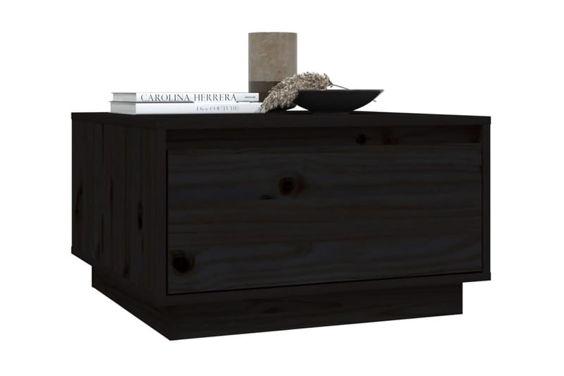 Soffbord svart 55x56x32 cm massiv furu - Svart - Möbler - Bord & matgrupper - Soffbord