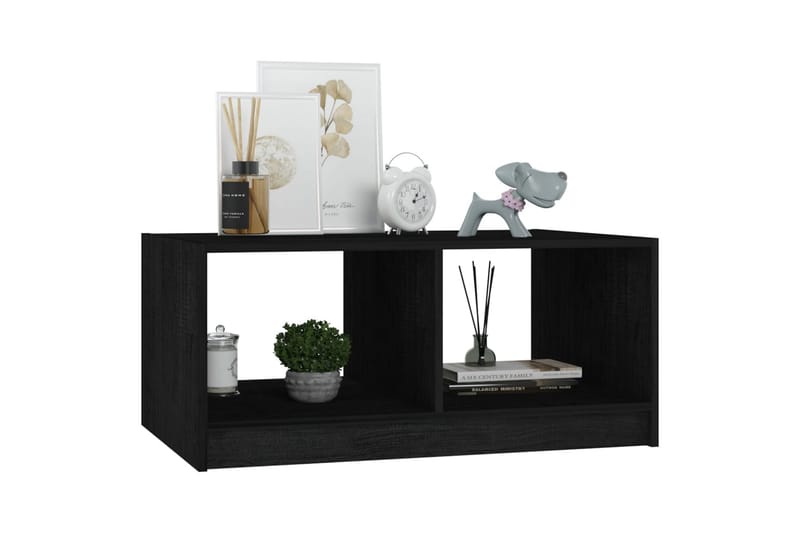 Soffbord svart 75x50x33,5 cm massiv furu - Svart - Möbler - Bord & matgrupper - Soffbord