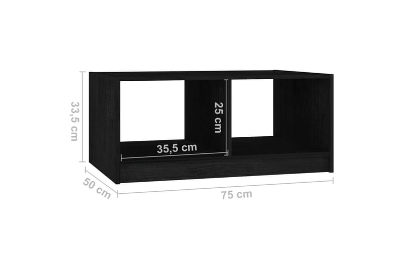 Soffbord svart 75x50x33,5 cm massiv furu - Svart - Möbler - Bord & matgrupper - Soffbord