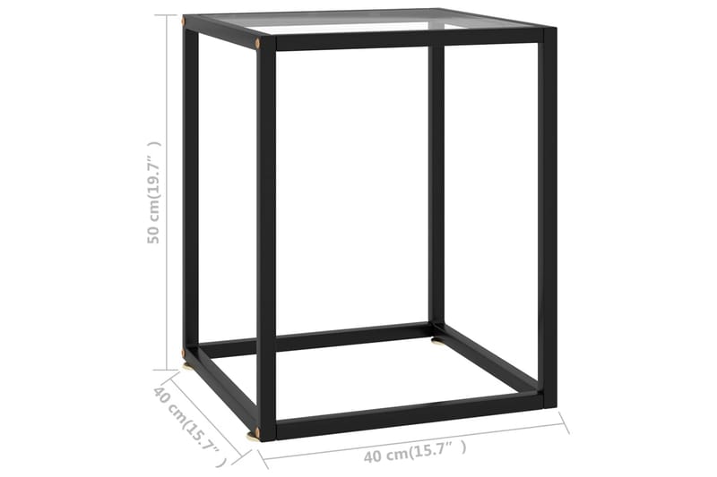 Soffbord svart med härdat glas 40x40x50 cm - Svart - Möbler - Bord & matgrupper - Soffbord