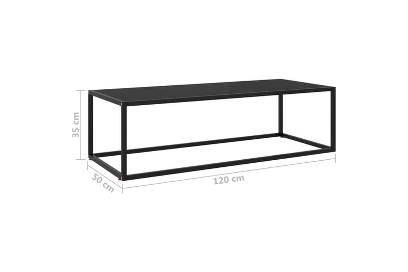 Soffbord svart med svart glas 120x50x35 cm - Svart - Möbler - Bord & matgrupper - Soffbord
