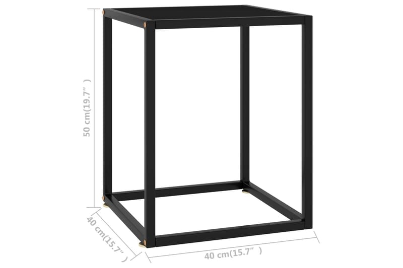 Soffbord svart med svart glas 40x40x50 cm - Svart - Soffbord