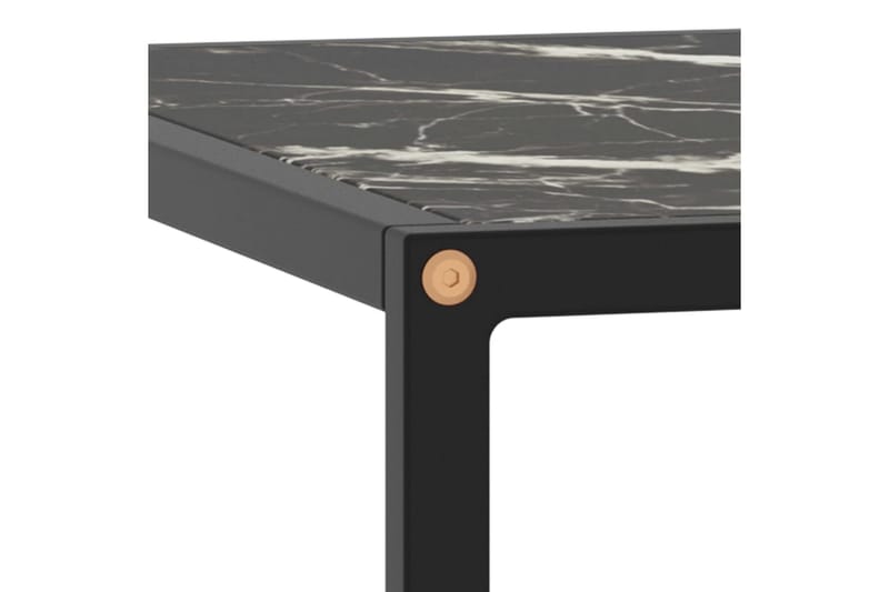 Soffbord svart med svart marmor glas 60x60x35 cm - Svart - Möbler - Bord & matgrupper - Soffbord