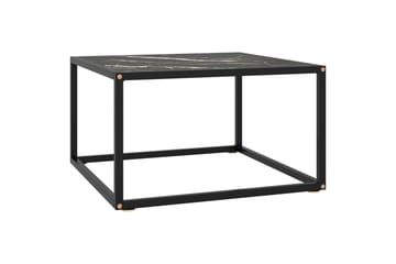 Soffbord svart med svart marmor glas 60x60x35 cm