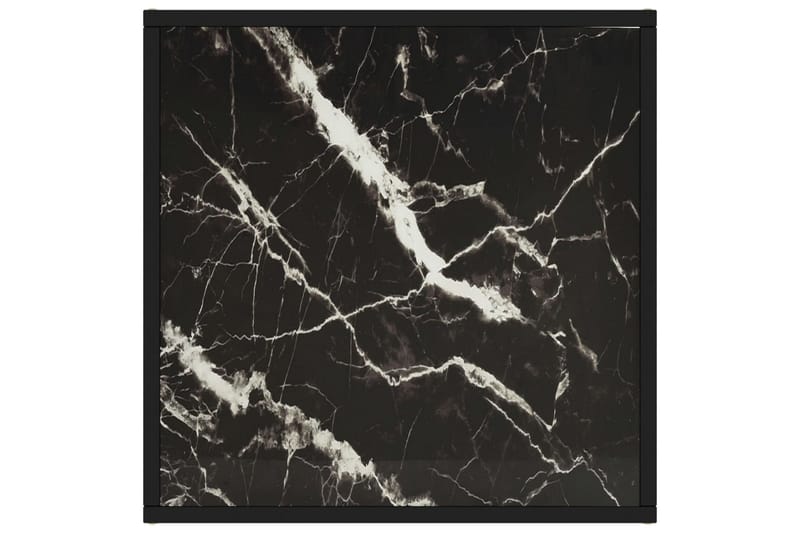 Soffbord svart med svart marmor glas 60x60x35 cm - Svart - Möbler - Bord & matgrupper - Soffbord