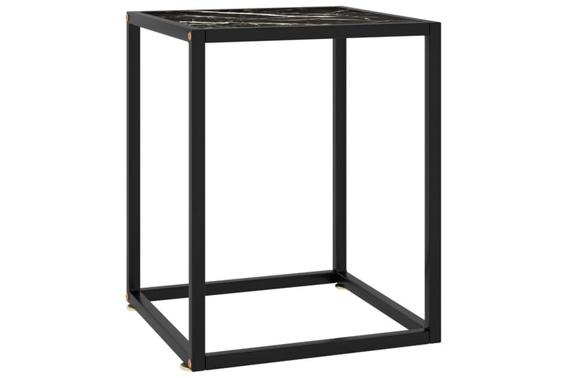 Soffbord svart med svart marmorglas 40x40x50 cm - Svart - Soffbord