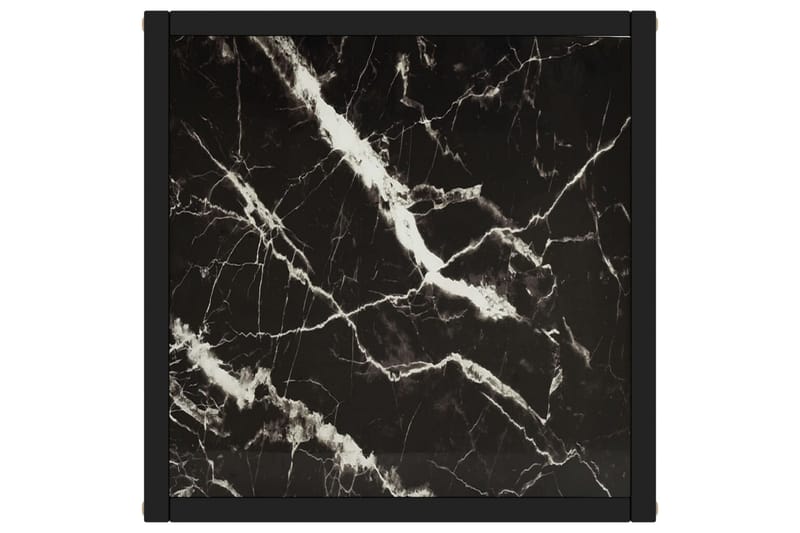 Soffbord svart med svart marmorglas 40x40x50 cm - Svart - Soffbord