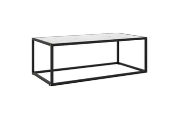 Soffbord svart med vit marmor glas 100x50x35 cm