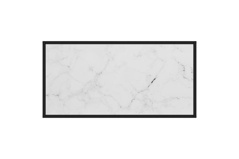 Soffbord svart med vit marmor glas 100x50x35 cm - Svart - Soffbord