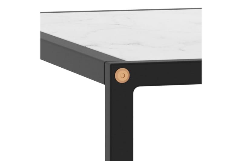 Soffbord svart med vit marmor glas 60x60x35 cm - Svart - Möbler - Bord & matgrupper - Soffbord