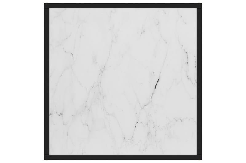 Soffbord svart med vit marmor glas 60x60x35 cm - Svart - Möbler - Bord & matgrupper - Soffbord