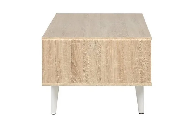 Swanea Soffbord 120 cm med Förvaring Skåp + Hylla - Ljusbrun/Vit - Möbler - Bord & matgrupper - Soffbord