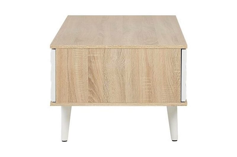 Swanea Soffbord 120 cm med Förvaring Skåp + Hylla - Ljusbrun/Vit - Möbler - Bord & matgrupper - Soffbord