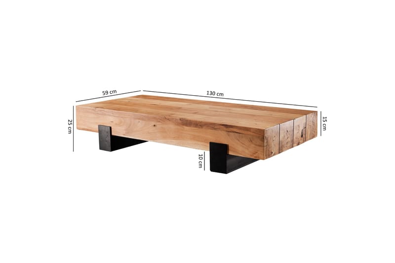Taquanna Soffbord 130 cm Runt - Akacia/Brun/Svart - Möbler - Bord & matgrupper - Soffbord