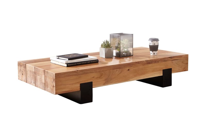 Taquanna Soffbord 130 cm Runt - Akacia/Brun/Svart - Möbler - Bord & matgrupper - Soffbord