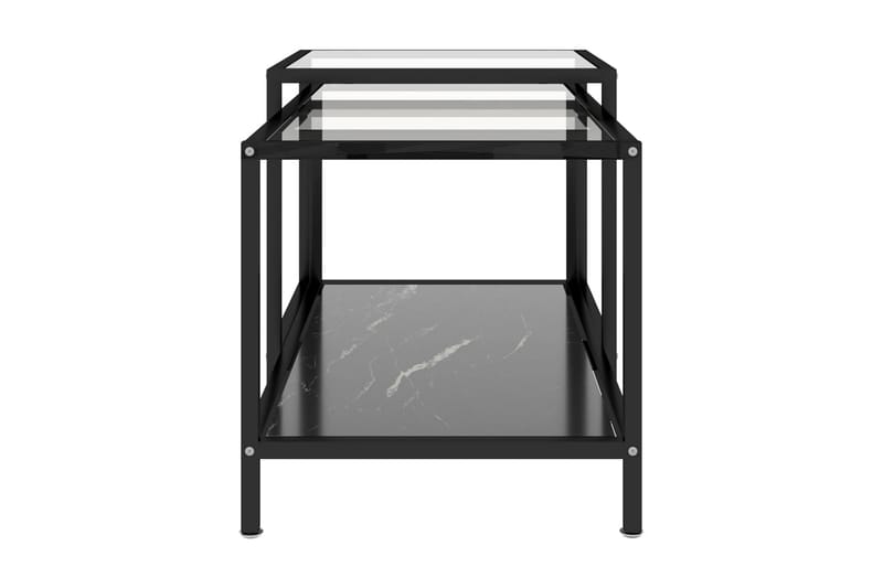 Tebord 2 st svart härdat glas - Svart/Glas - Möbler - Bord & matgrupper - Soffbord