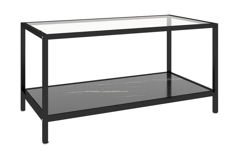 Tebord 2 st svart härdat glas - Svart/Glas - Soffbord