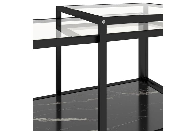 Tebord 2 st svart härdat glas - Svart/Glas - Soffbord