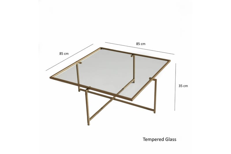 Telence Soffbord 85x35x85 cm - Guld - Möbler - Bord & matgrupper - Soffbord