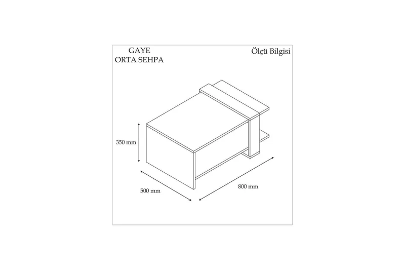 Terasa Soffbord 80 cm med Förvaring Hylla - Valnötsbrun/Grå - Möbler - Bord & matgrupper - Soffbord