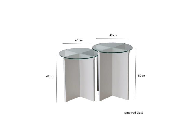 Teratio Satsbord 60x40x60 cm Runt - Vit - Möbler - Bord & matgrupper - Soffbord