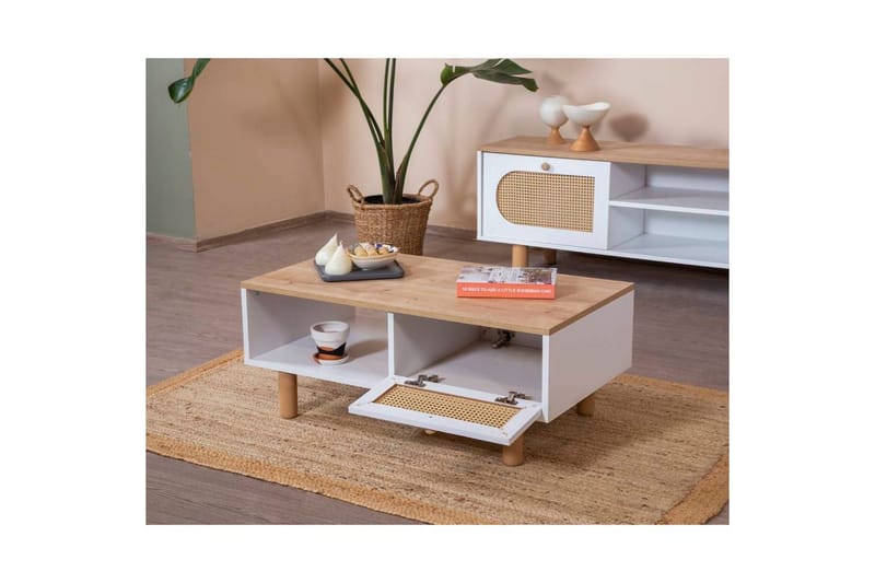Soffbord Terra Vit / Ek - Vit - Möbler - Bord & matgrupper - Soffbord
