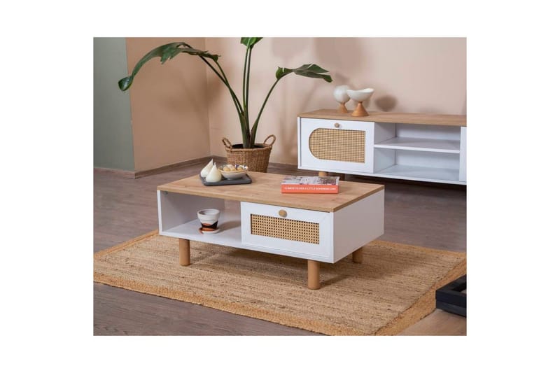 Soffbord Terra Vit / Ek - Vit - Möbler - Bord & matgrupper - Soffbord