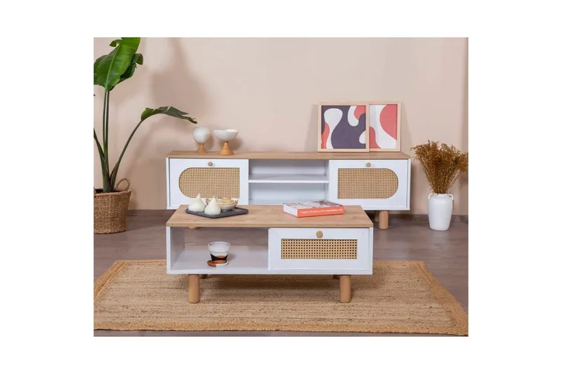 Soffbord Terra Vit / Ek - Vit - Möbler - Bord & matgrupper - Soffbord
